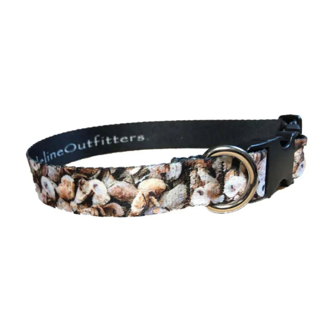 Charleston Oyster Dog Collar with durable marine-grade nylon and camo pattern.